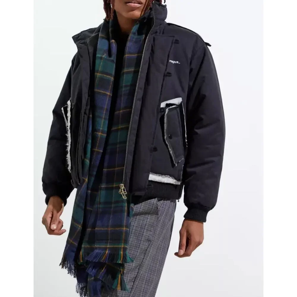 Urban Outfitters UO Long Plaid Scarf in Grey